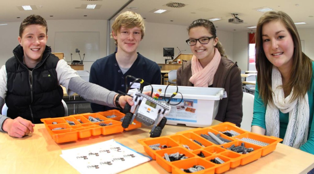 Young people exploring robotics